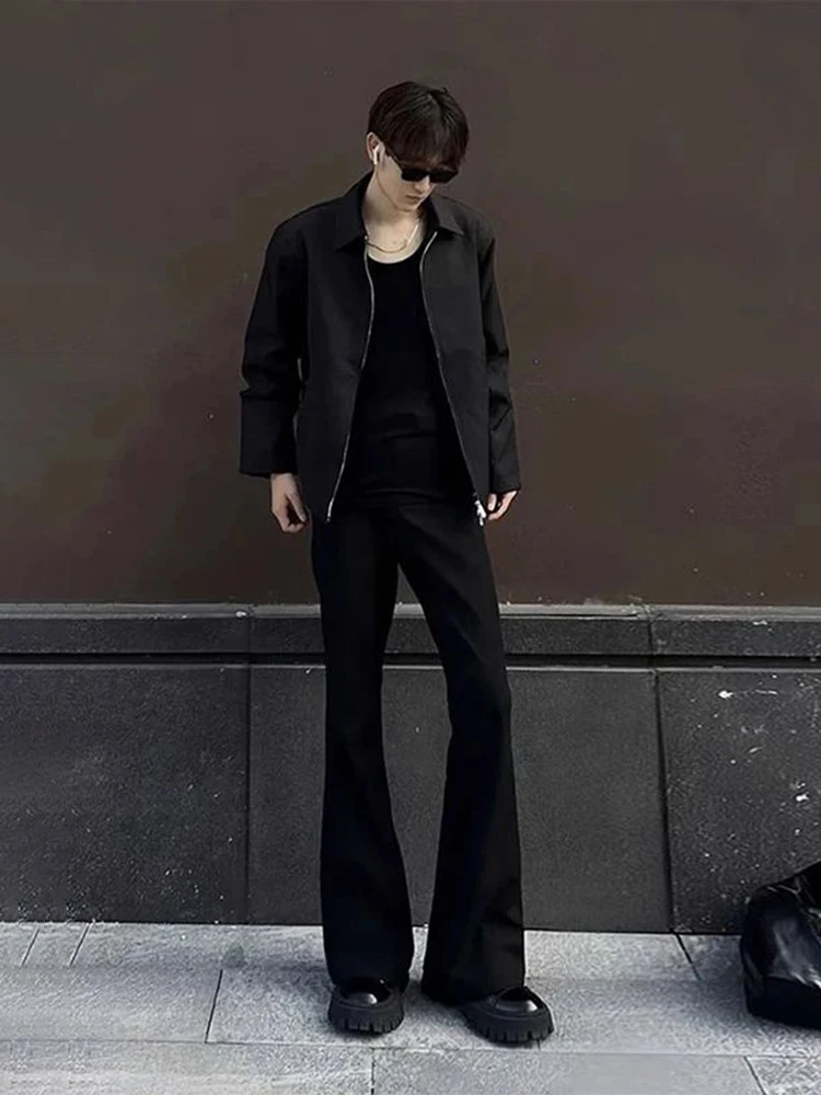 

Cleanfit Men's Casual Pants Flared Bla Slimming Long Tall American Sle Straight Leg Pants Spring Faion Trend Youthful