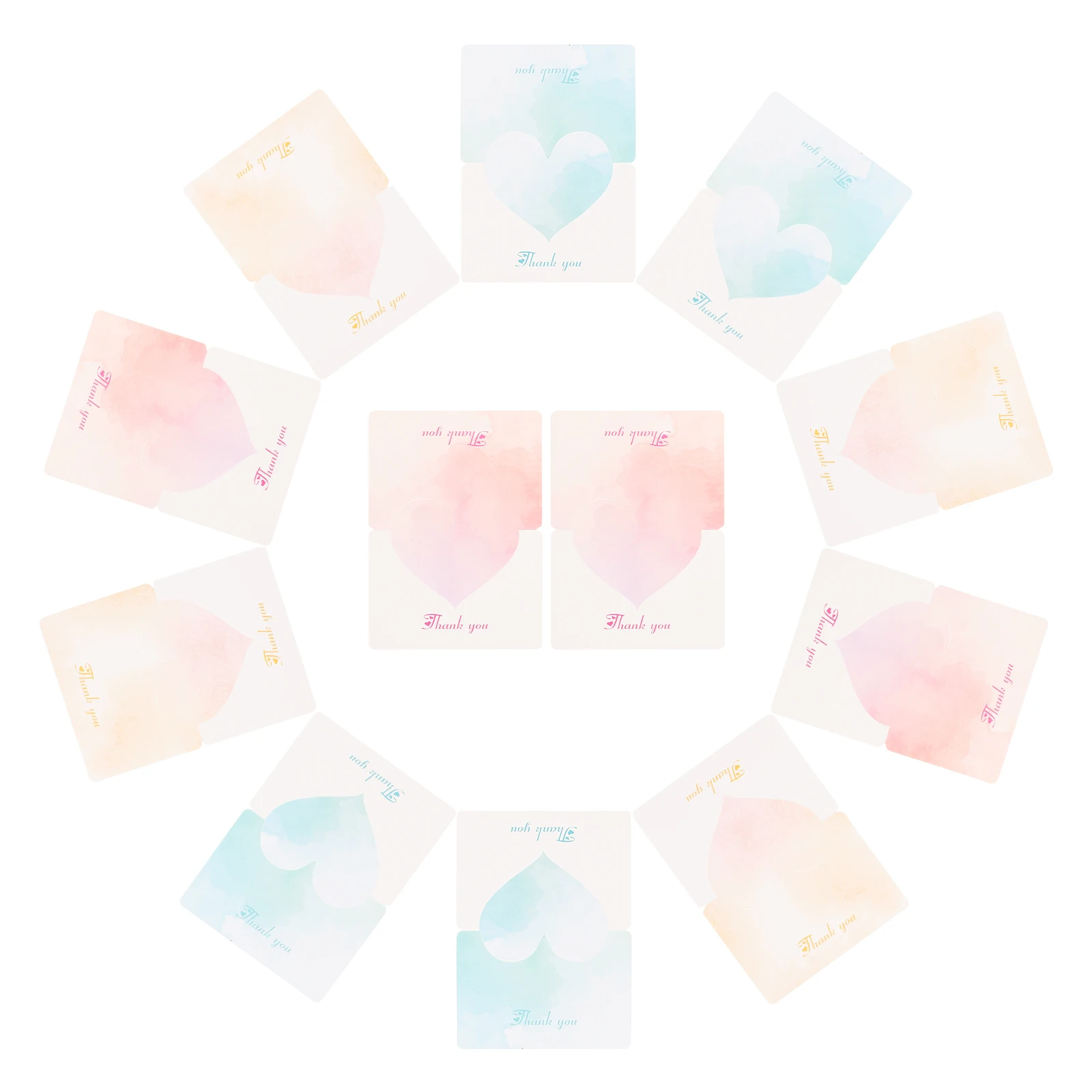 

30 Pcs Greeting Card Heart Index Cards Thank You Flowers Business with Paper Fall Bride