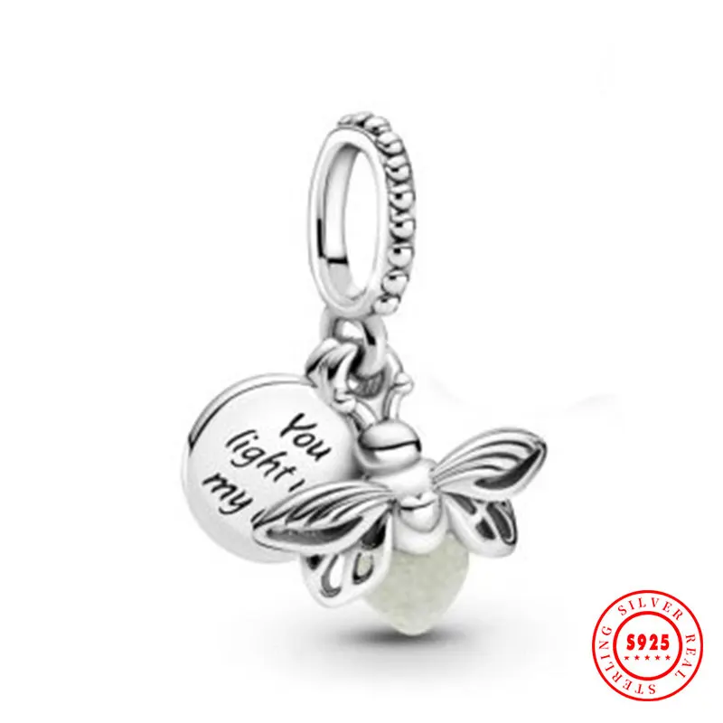 Sterling Silver 925 New Firefly Night Glow Can Be Paired With Bracelet Necklace Christmas Gift