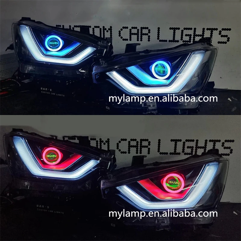 Brand New Custom Aftermarket Headlights For Isuzu Dmax Projector 2007-2012 Headlights Assembly