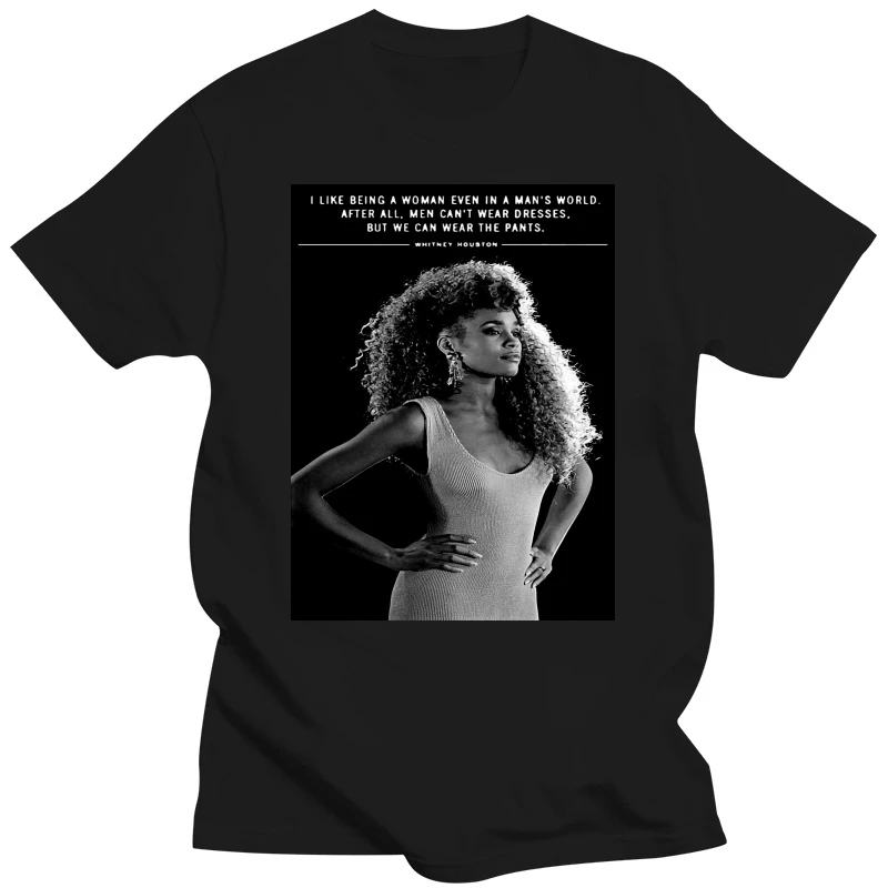 T Shirt Maglia Meme Omaggio A Whitney Houston Citazione Quote Grande Voce 100% Cotton Short Sleeve O Neck Tops Tee Shirts S 3Xl