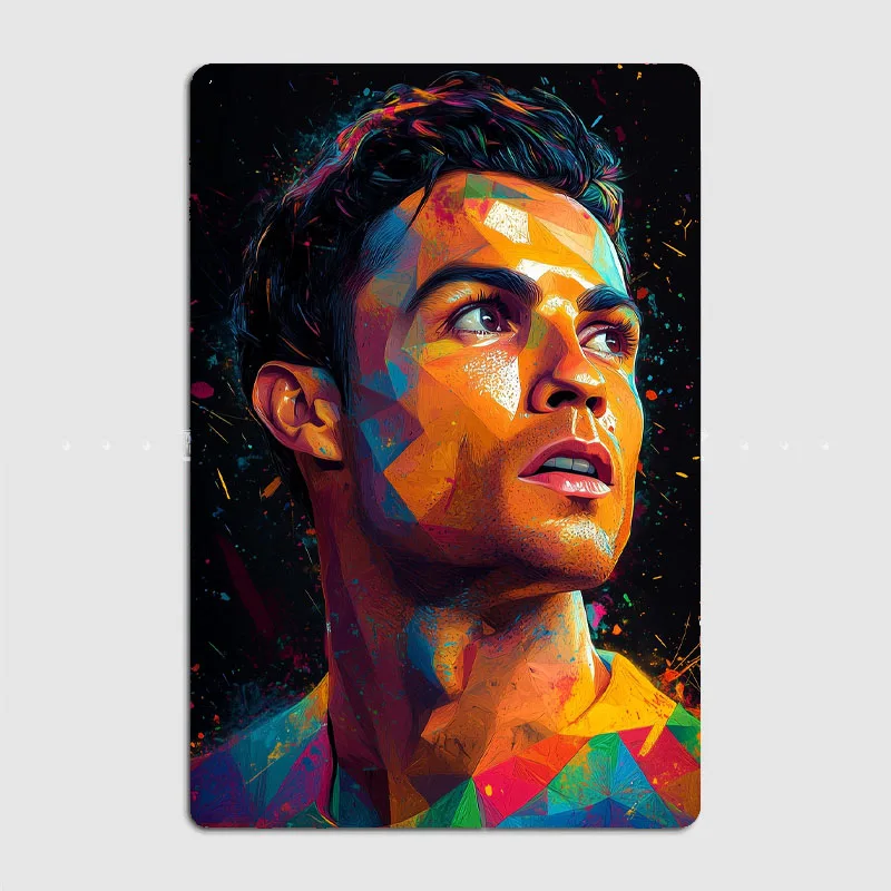 

Cristiano Ronaldo Football Player Retro Posters Metal Poster Pub Sign Garage Club Bar Indoor Wall Room Decoration Home Decor
