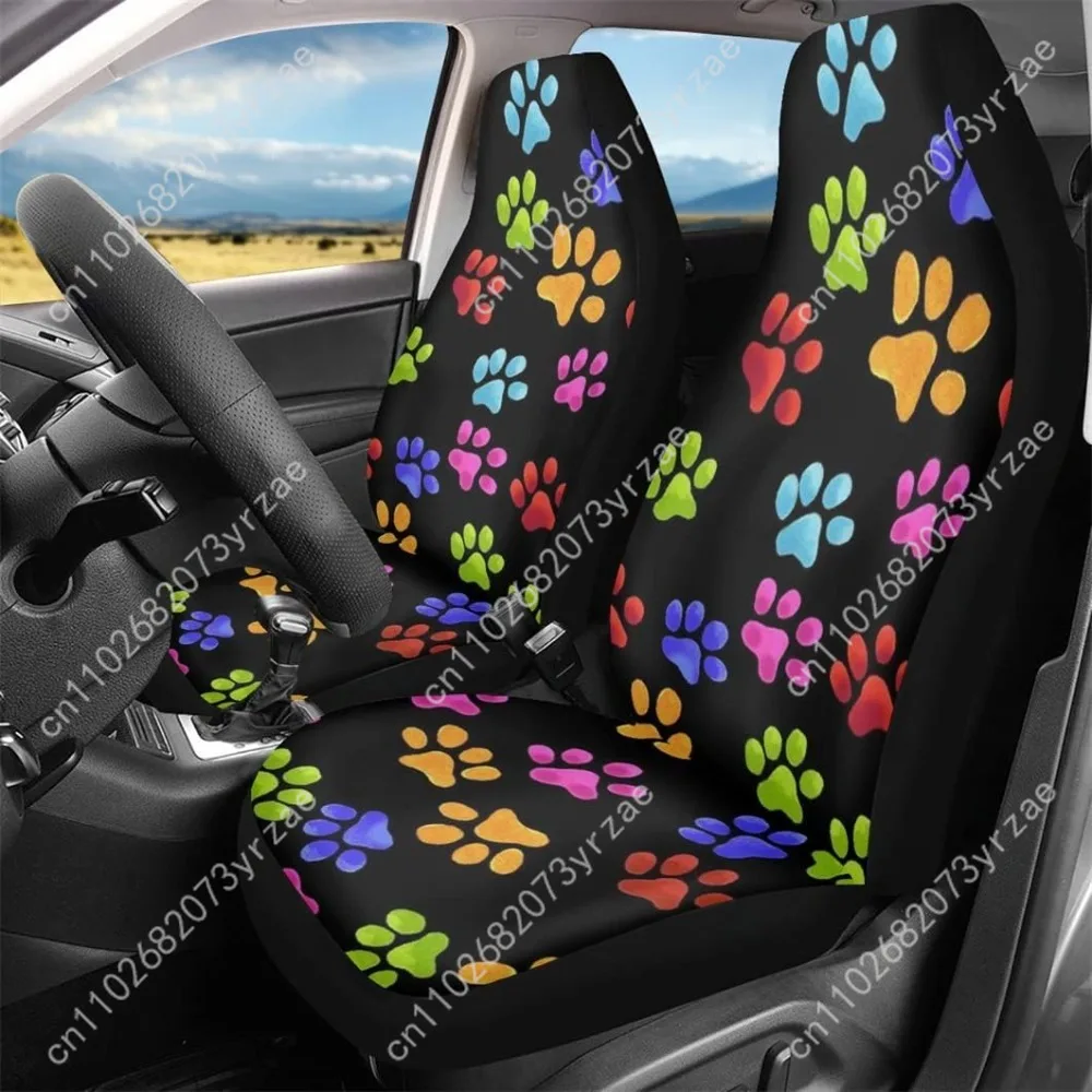 

Cute Colorful Puppy Paw Car Seat Covers Universal Environmentally Friendly Interior Decorations Comfortable Car Seat Covers