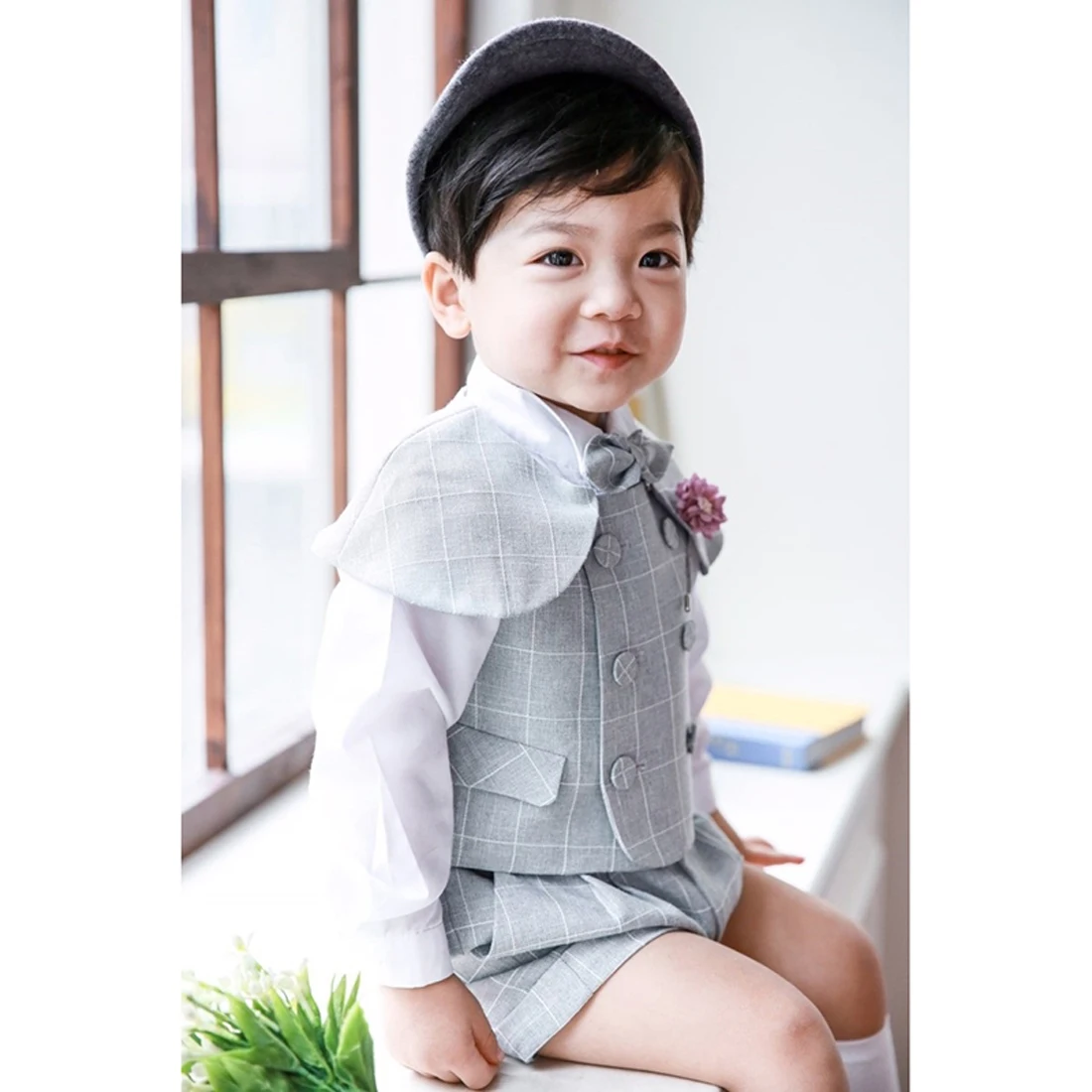 New Boy Girls Outfit Children Kids Linen Vest Boys Gentleman Clothing Set Toddler 1 2 3 4 Birthday Suits Spring Summer