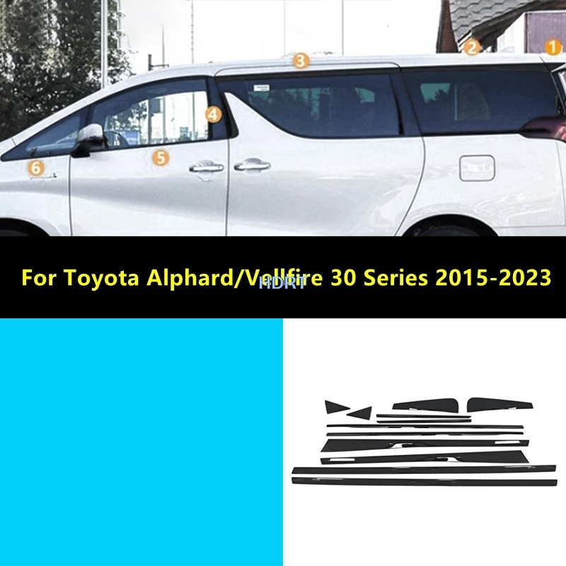 

For Toyota Alphard/Vellfire 30 Series 2015-2023 Accessories Car Styling Door Window Side Glass Trim Center Pillar Cover Body Kit