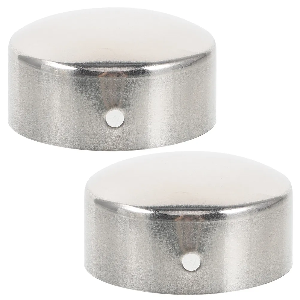 Stainless Steel Handrail End Caps 2 Pack Decorative Tube Plugs Rail Protectors Outdoor Metal Fittings