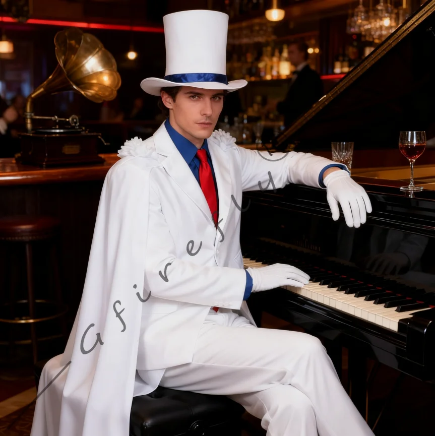 명탐정 코난 카이토 키도 만화 콘벤션 파티용 애니메이션 캐릭터 마술사 액세서리 및 의상 풀세트