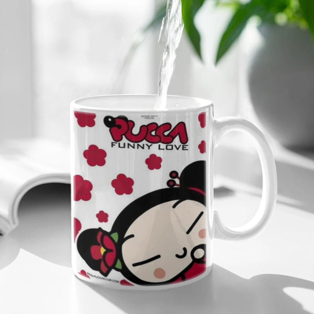 Cute Cartoon Pucca Garu 11oz Afternoon Tea Mug Multifunctional Ceramic Coffee Mug Porcelain Coffee Cup Drinking Cup