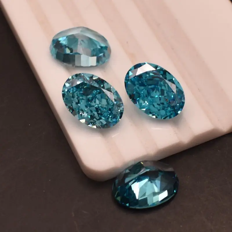 

2 шт./лот 5*7-10*12 мм овальный синий свободный камень синтетические драгоценные камни измельченный аквамарин