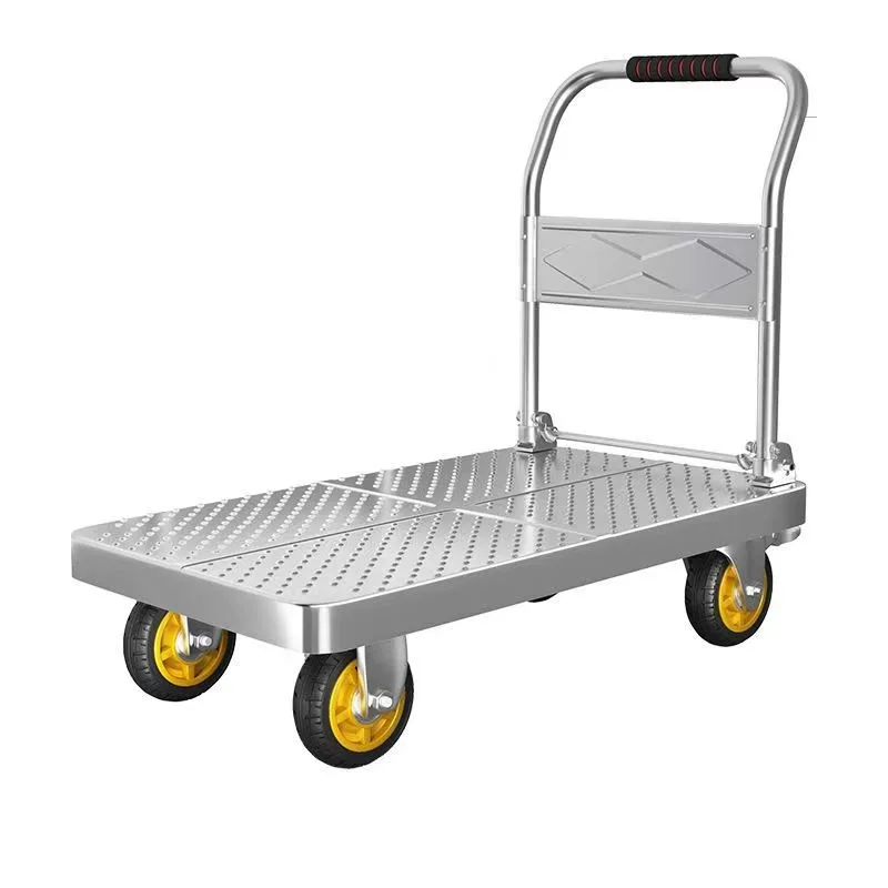 Industrial Foldable Heavy Duty Steel Plate Hand Truck For Home Moving Parcel Delivery Shopping Cart Transportation Equipment