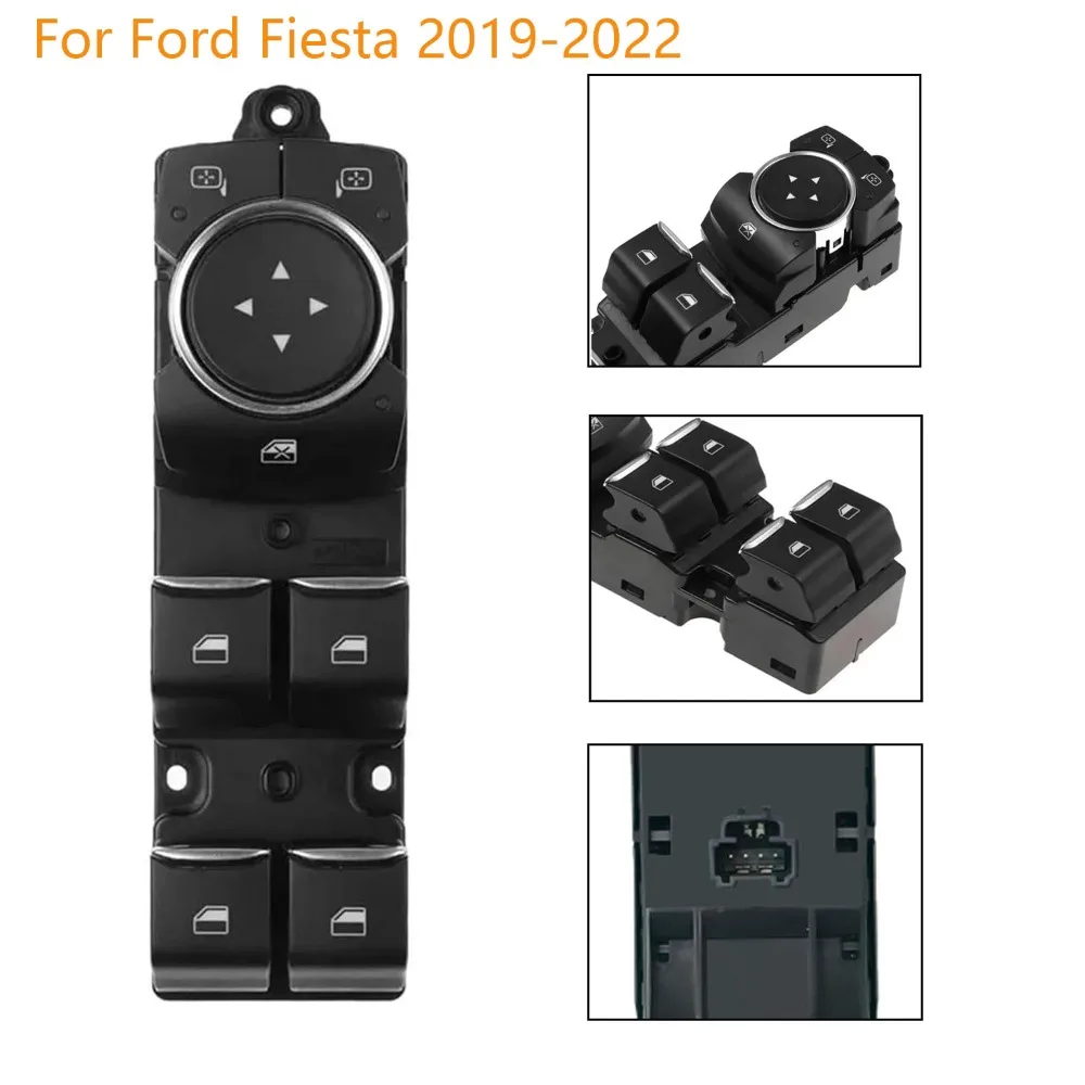 

Новый главный переключатель стеклоподъемника для автомобильных аксессуаров Ford Fiesta 2019-2022 гг., передний левый электрический стеклоподъемник, детали кнопки управления