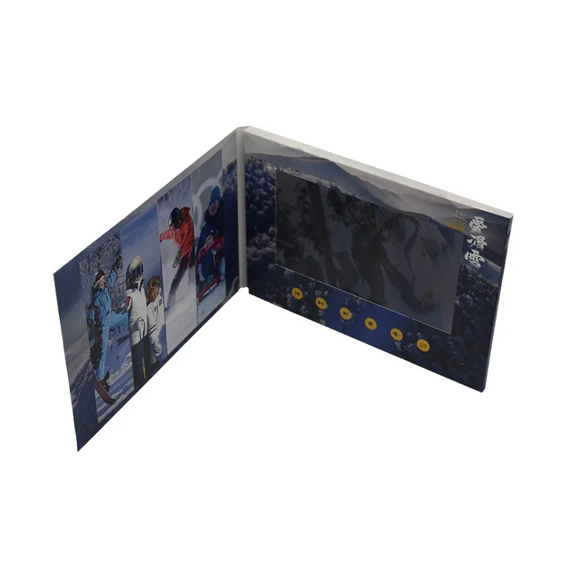 Customized. 7inch High-end Greeting Cards Flip Video Brochure Multimedia Digital Invitation LCD Greeting Card