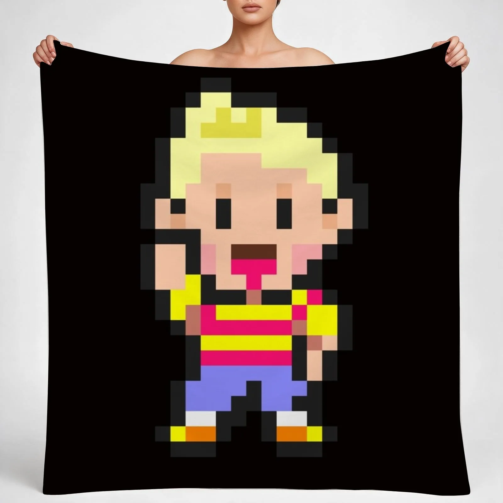 Lucas - Mother 3 Throw Blanket couch cozy soft plush fuzzy picnic outdoor blanket