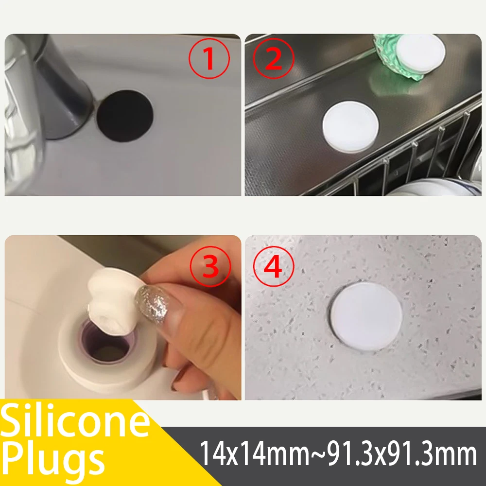 1Pc Waterproof Anti-Odor Silicone Rubber Plug Fits Washbasin Mop Sink Stainless Tub Kids Bathtub Bathroom Drain Seal Stopper