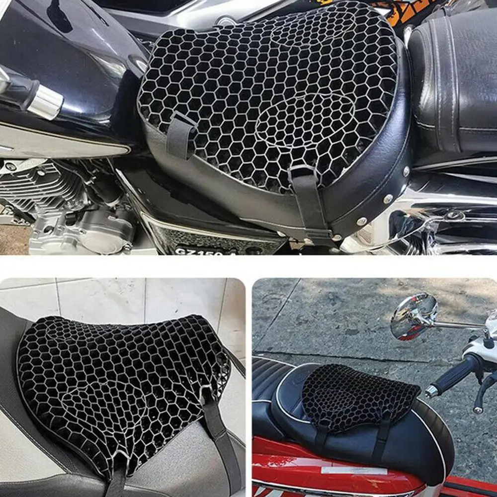 Universal 3D Comfortable Gel Honeycomb Seat Cover Motorcycle Seat Cushion Motorbike Accessories