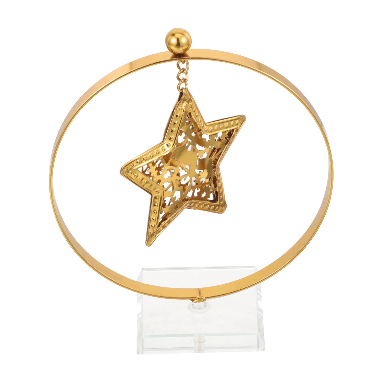 

1pcs Five-Pointed Star Decor Metal Crystal Desktop Ornament Home Table Decoration Living Room Bedroom Cabinet Christmas Party