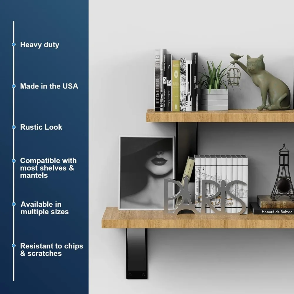 دعامات أرفف فولاذية قوية - عبوتان من دعامات رف الموقد، دعامات كونترتوب لمشاريع الرفوف التي تصنعها بنفسك #5