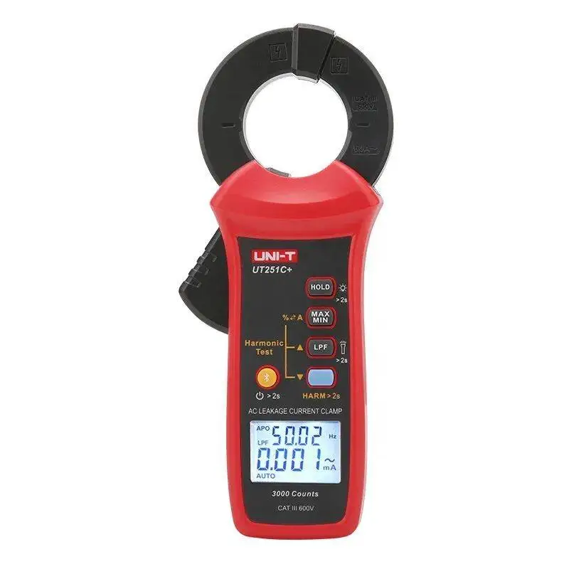 Uni-t Ut251c + Digital Clamp Meter For Leakage Current 60a True RMS Peak Hold Bluetooth Data Transmission