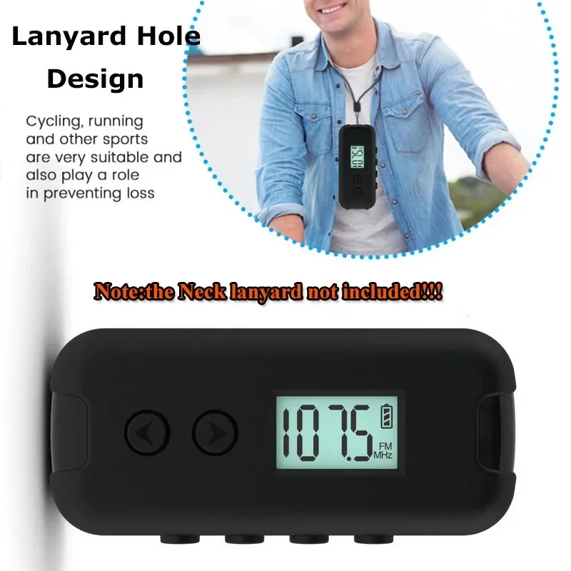 Mini Pocket FM Radio Portable 50-108MHZ Audio Radio Receiver with LCD Display 3.5mm Earphone Time Display Broadcasting Walkman image 2