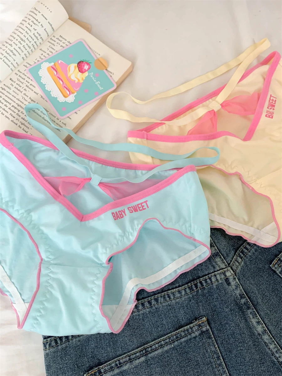 2024 Japanese Girls Sexy Lingerie Underwear Thin Women Sexys Panties Frenulum Lolita Girls Mid-Waist Panties Tanga