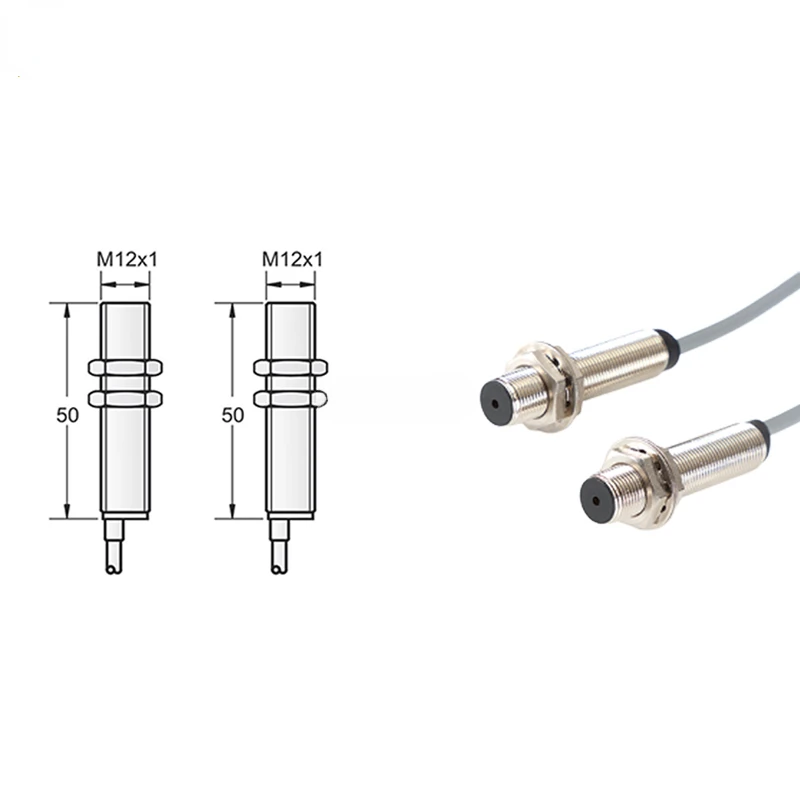 M12 Laser opposite Beam Normally Open and Closed Induction Switch Sensor Long Distance 50 M DC12-24V