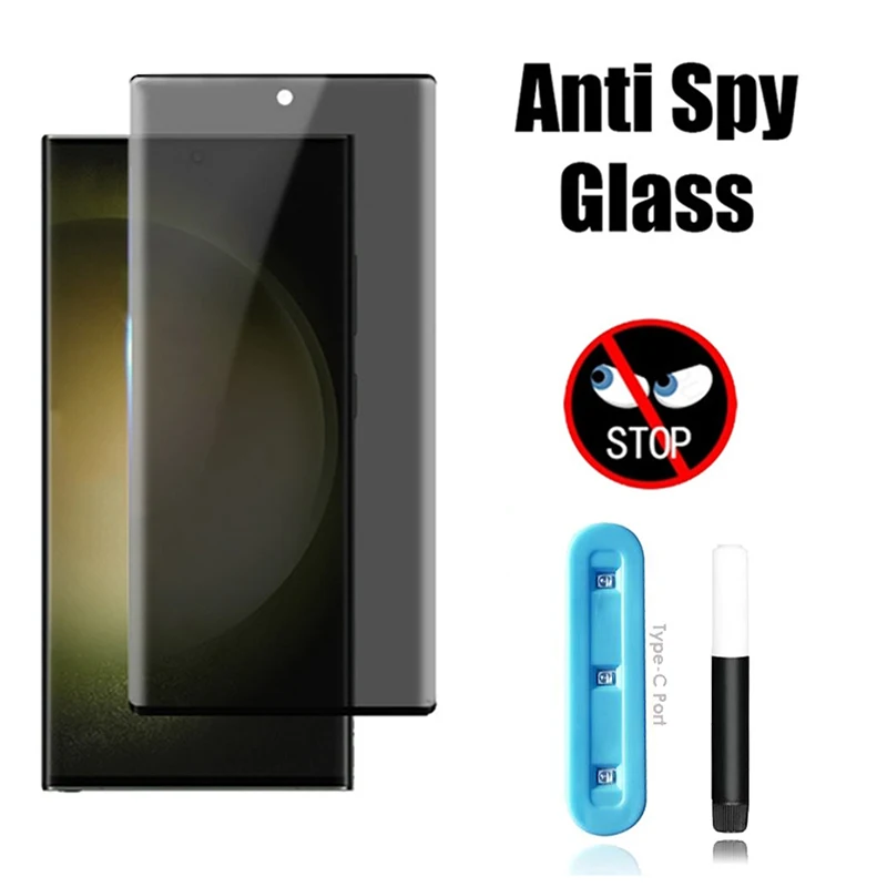 Tempered Glass For Huawei P60 Pro P30 P40 P50 Privacy Glass Film Hua wei Mate 20 30 40 50 Pro UV Glue Anti Spy Screen Protector