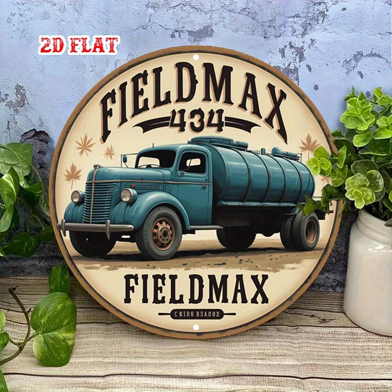 2D Flat, Farm Equipment ,  Design Metal Vintage Emblem Rustic Metal Wall Art, Classic Truck ,Wall Decor Signs for Home, Garage