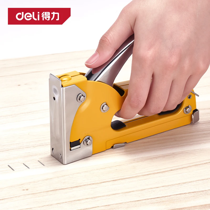 DELI Steel Door Nail Gun U-Shaped Stapler for Door Frame Window Repair Woodworking Hand Tacker Tool