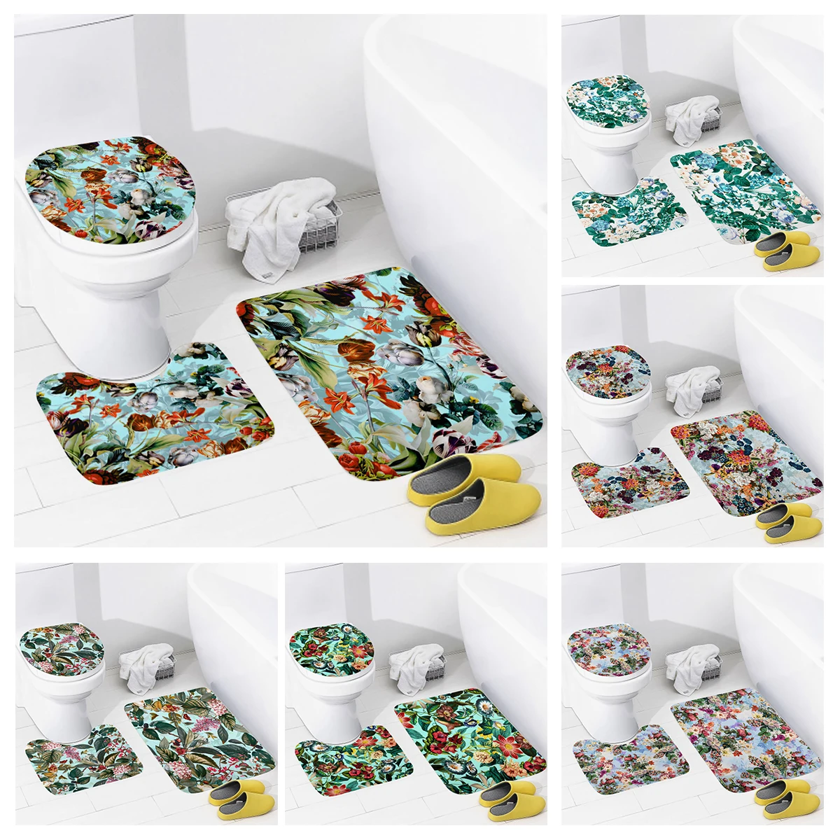 Home bathroom floor mats animal style Bath Foot mat modern accessories rug Toilet mat Bathtub anti-slip carpet plant fruit cute