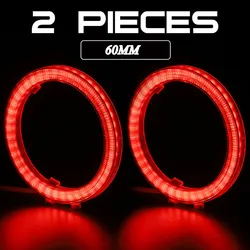 2pcs Car COB LED Headlight 60 mm 95MM Halo Rings Lights DRL Angel Eyes  Daytime Running Lamps For Car Red Retrofit Accessories