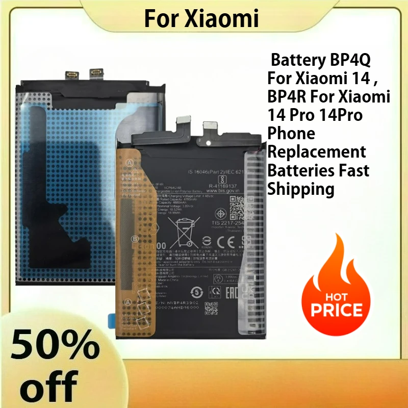

2025 лет аккумулятор BP4Q для Xiaomi 14, BP4R для Xiaomi 14 Pro 14Pro, сменные аккумуляторы для телефона, быстрая доставка