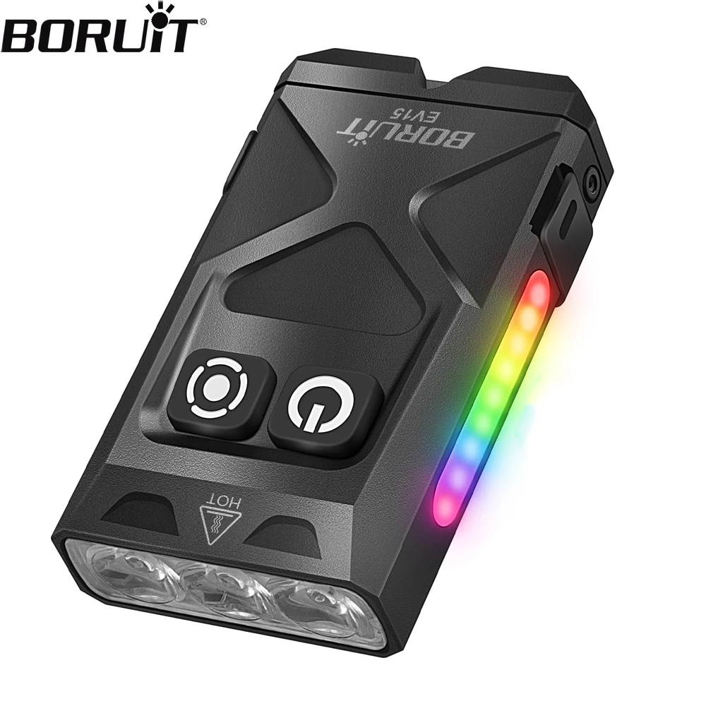 

BORUiT EV15 EDC фонарик-брелок 1000LM портативный мини-фонарик Type-C магнит для зарядки рабочий свет карманный фонарь для кемпинга