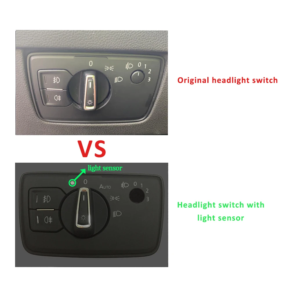 Chrome fog light button lamp control sensor auto headlight switch for volkswagen passat b8 b9 retrofit accessories