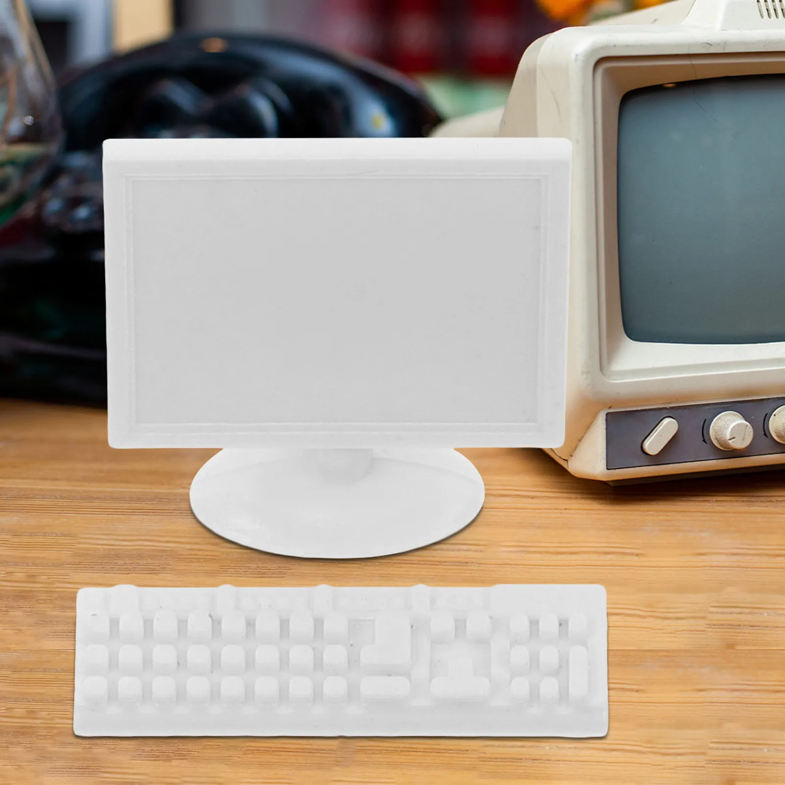6Sets Miniature House Accessories Desktop Computer Keyboard Versatile Style Dollhouse Supplies Dollhouse Miniature Accessories