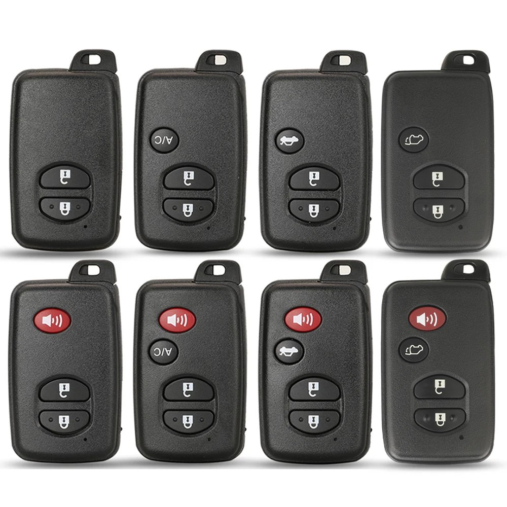 

jingyuqin 2/3/4 Buttons Smart Remote Car Key Shell Fob For Toyota 4Runner Land Cruiser Prius 2010-2013 Uncut Blade Replacement