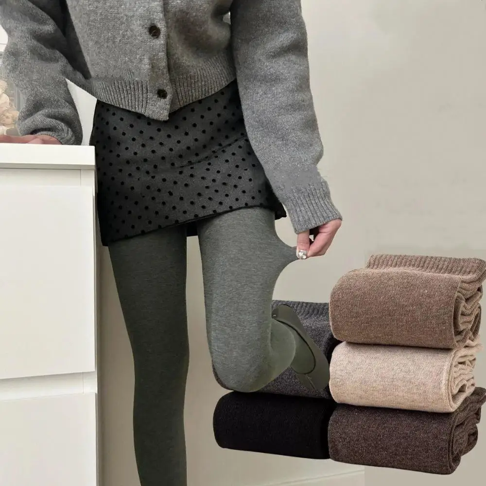 Nuovi calzini da donna coreani inverno caldo tubo lungo spesso tubo alto sopra calzini al ginocchio addensare cotone tinta unita donna polpaccio gamba calza