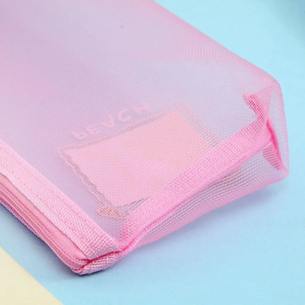 Pen Pencil Pouch Cute Mesh Pencil Case Creative Transparent Net Pen Bag Cartoon Nylon Mesh Cosmetic Storage Bag School