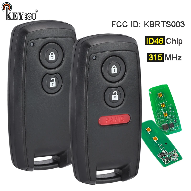 

KEYECU 315MHz ID46 Chip FCC ID: KBRTS003 2 Button Keyless Remote Key Fob for Suzuki SX4 Grand Vitara Swift 2007-2011 HU133 Blade