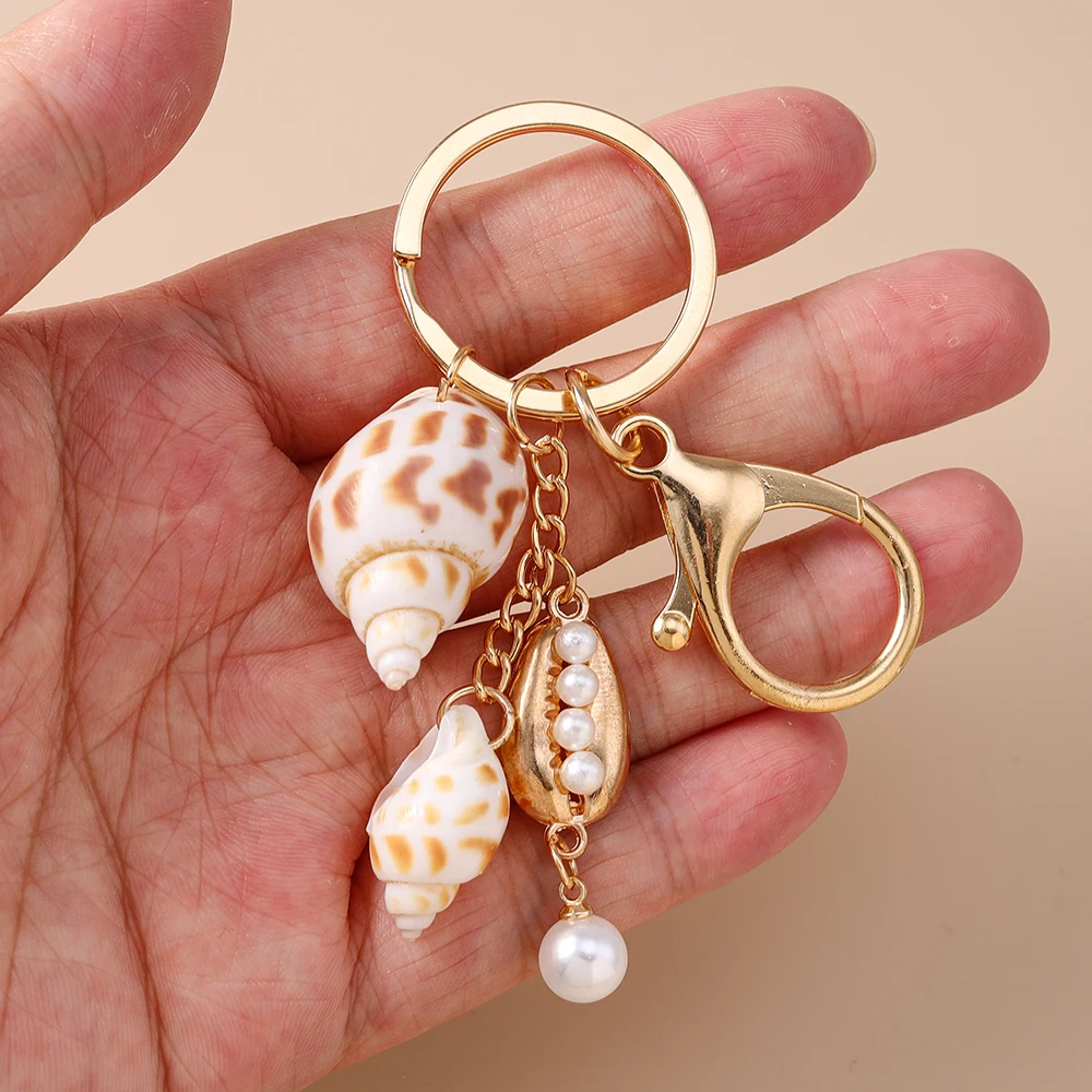 Aihua Bohemia Sommer Strand Niedlicher Seestern Muschel Schlüsselanhänger Schlüsselringe für Männer Frauen Handtaschenanhänger DIY Y2K Schmuck Geschenke – Detail 4