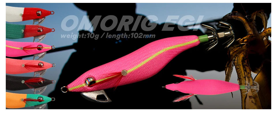 LETOYO Mini Egi Tintenfisch-Köder 1.8 # -2.5 # Leuchtender Tintenfisch-Jig aus Holz, Garnelenhaken für den Fang von Tintenfischern und Oktopusen. – Detail 4