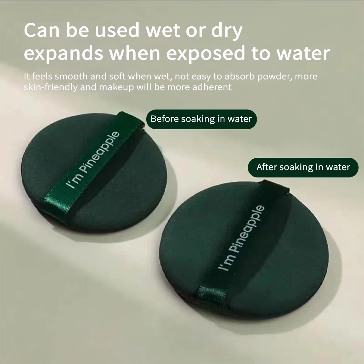 10 pçs conjunto de maquiagem fundação esponja para fundação pó puffs não comer pó maquiagem puff ferramentas acessório verde redondo