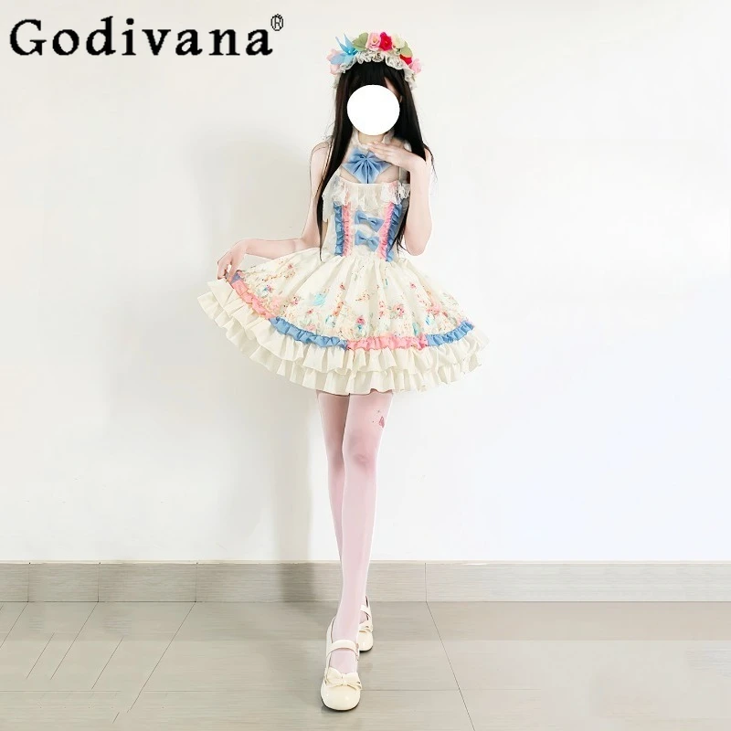 

Lolita Original Lolita Dress for Women Sleeveless Sweet Cute JKS Dress Female Spring Summer Cosplay Princess Dress