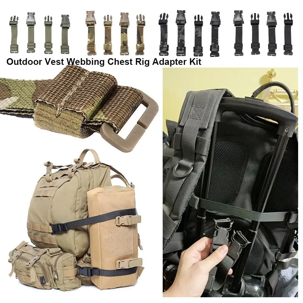with Release Buckle Outdoor Vest Parts Multi- EDC Tools Chest Rig to Vest Adapter Kit 4 Colors Molle Vest Chest Rig