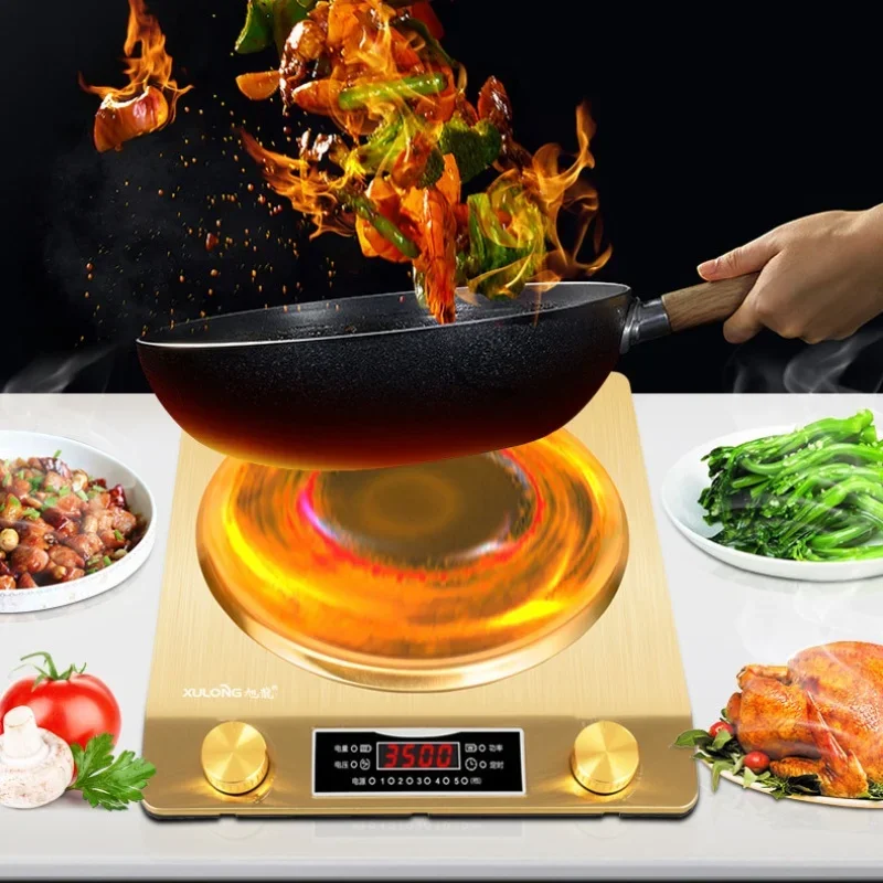 Knob Control Electric Stove Kitchen 220V 3500W Induction Cooker Concave Surface Energy Saving Stir Frying Electric Cooker
