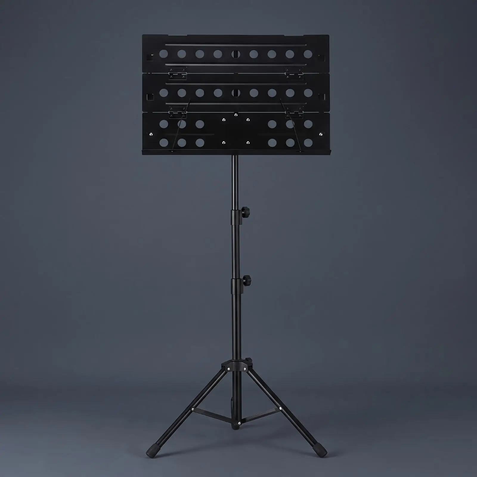 Folding Music Stand Heavy Duty Sheet Music Holder Adjustable Tripod Base Portable Metal Desk for Musicians Practice Performance
