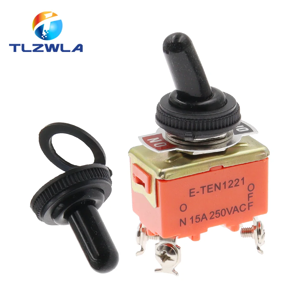 1PCS E-TEN1221 4 Pin SPST 4 Terminal ON-OFF 15A 250V Toggle Switch TEN1221