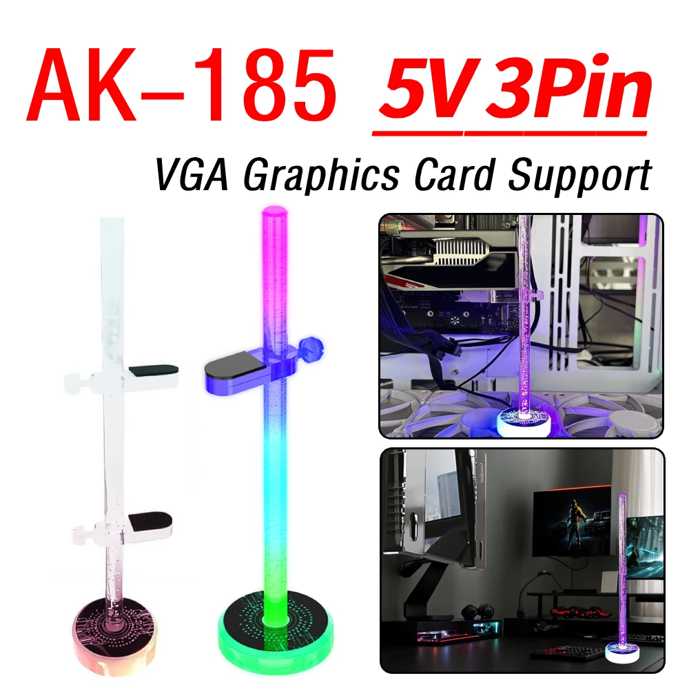 

5V 3Pin ARGB VGA Graphics Card Support Height Adjustable Graphics Card VGA GPU Holder Aura Sync Video Card Holder Bracket