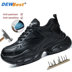 Fashion women's anti-smash anti-puncture women's protective shoes breathable lightweight plastic steel head insulating shoes