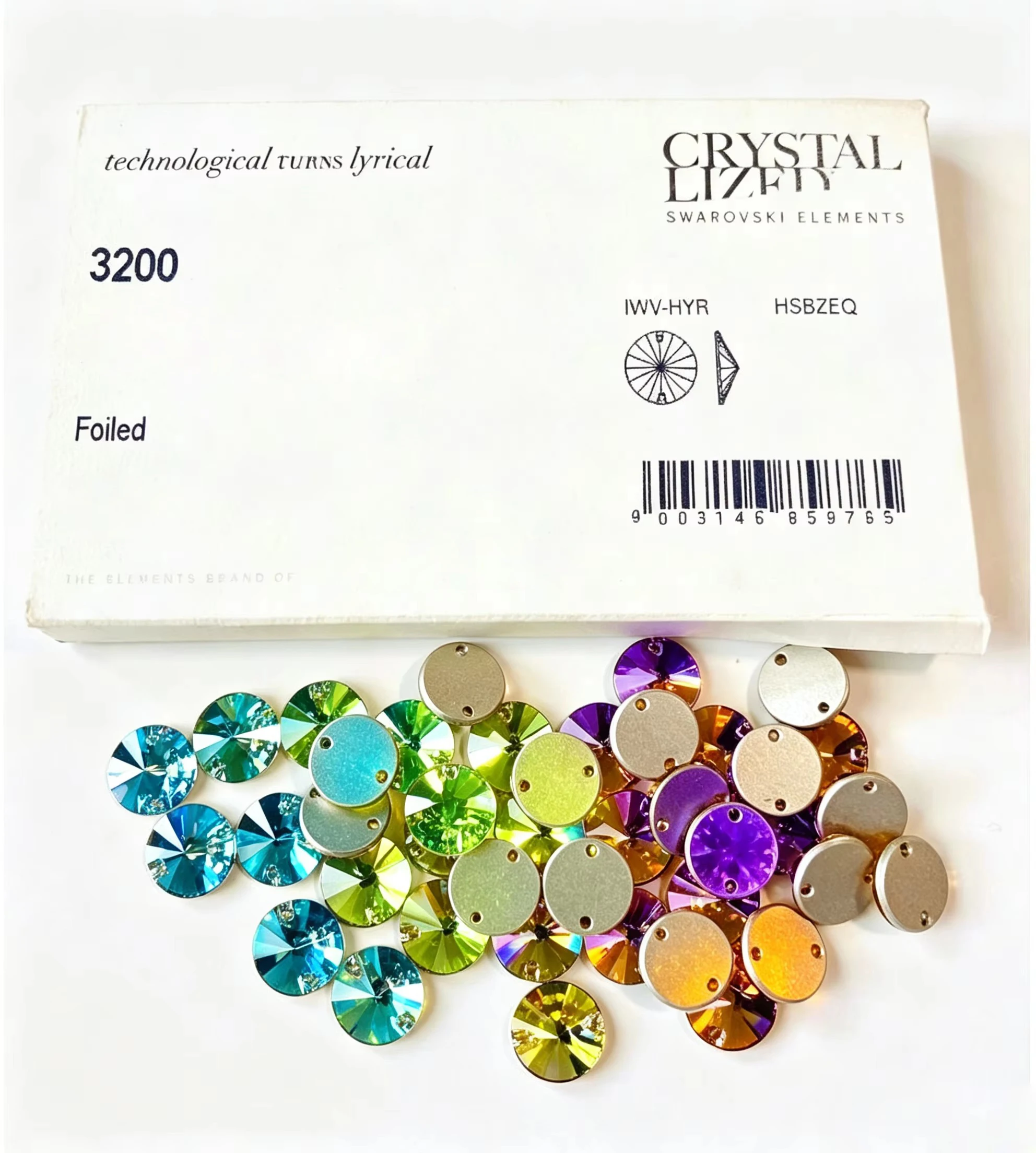 K9 Rivoli Neon Sew On Rhinestones Strass Edges With Chamfer Flat Bling DIY Sewing Stones Decorations Crystals For Garment
