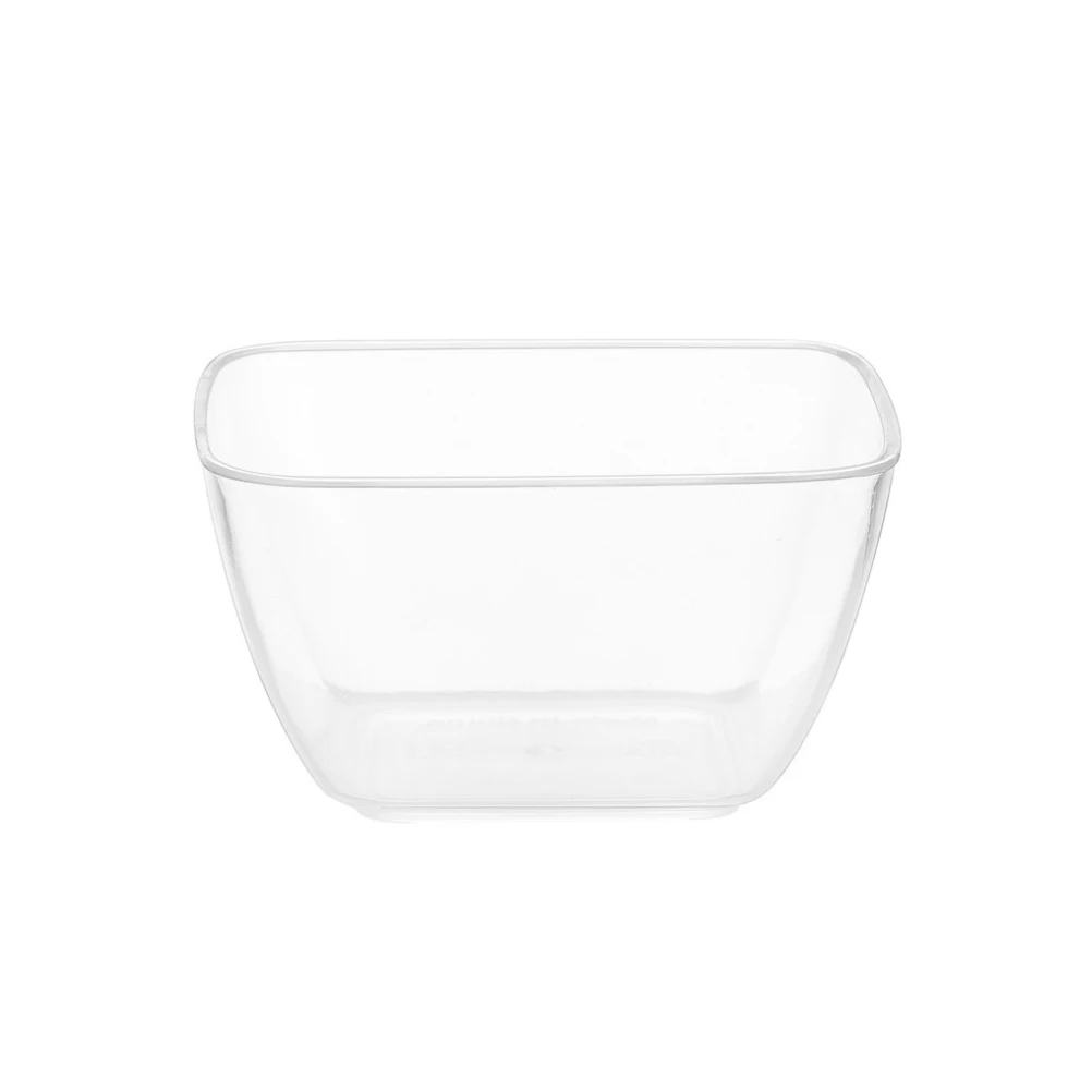 5pcs Disposable Salad Bowl Plastic Transparent Square Dessert Storage Bowl For Home Store Kitchen Widely Applicable (70ml)